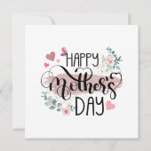 Happy Moederdag 2025 Schattigee Bloemen voor Vrouw (Achterkant)
