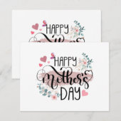 Happy Moederdag 2025 Schattigee Bloemen voor Vrouw Bedankkaart (Voorkant / Achterkant)