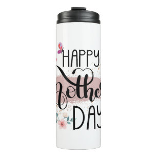 Happy Moederdag 2025 Schattigee Bloemen voor Vrouw Thermosbeker