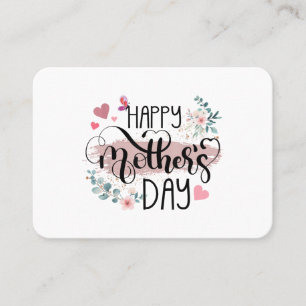 Happy Moederdag 2025 Schattigee Bloemen voor Vrouw Visitekaartje