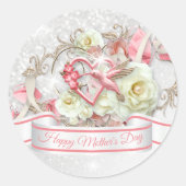 Happy Moederdag 2 Ronde Sticker (Voorkant)