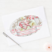 Happy Moederdag 3 Ovale Sticker (Envelop)