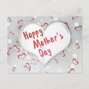 Happy Moederdag 3D-papierhart Briefkaart
