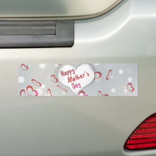 Happy Moederdag 3D-papierhart Bumpersticker (Op auto)