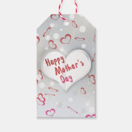 Happy Moederdag 3D-papierhart Cadeaulabel