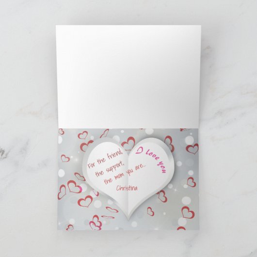 Happy Moederdag 3D-papierhart Kaart (Binnen)