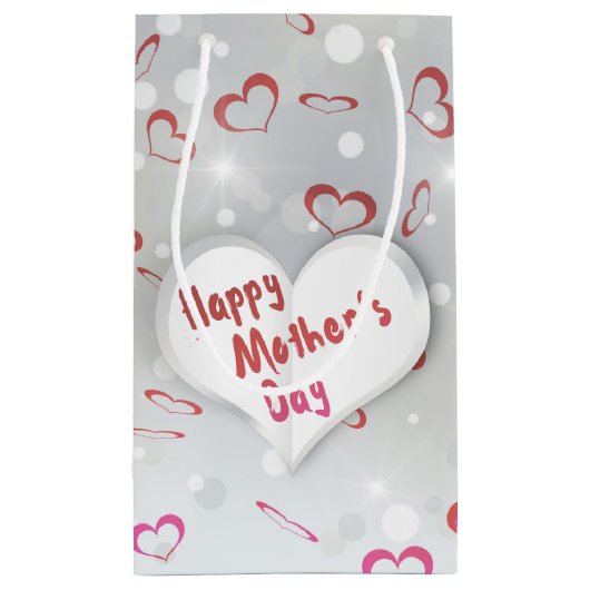 Happy Moederdag 3D-papierhart Klein Cadeauzakje (Achterkant)