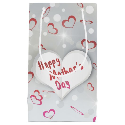 Happy Moederdag 3D-papierhart Klein Cadeauzakje (Voorkant)