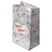 Happy Moederdag 3D-papierhart Klein Cadeauzakje (Voorkant Gekanteld)