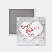 Happy Moederdag 3D-papierhart Magneet (Voorkant / Achterkant)