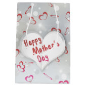 Happy Moederdag 3D-papierhart Medium Cadeauzakje (Achterkant)
