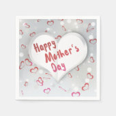 Happy Moederdag 3D-papierhart Servetten (Voorkant)