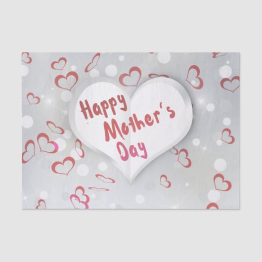 Happy Moederdag 3D-papierhart Tissuepapier (Voorkant)