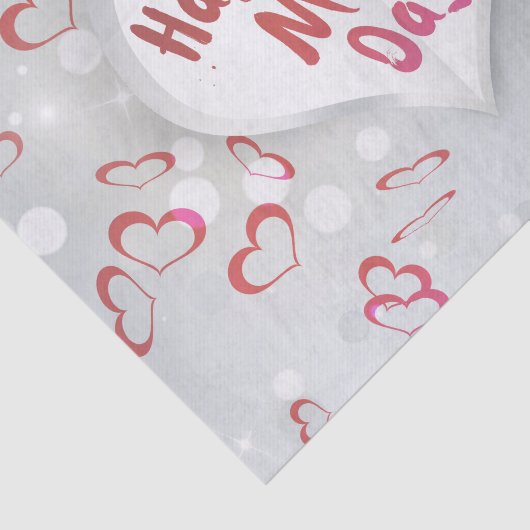 Happy Moederdag 3D-papierhart Tissuepapier (Detail)