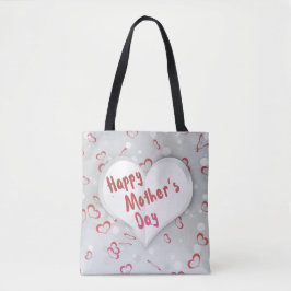 Happy Moederdag 3D-papierhart Tote Bag