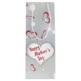 Happy Moederdag 3D-papierhart Wijn Cadeautas