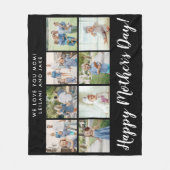 Happy Moederdag 8 Photo Collage Black Fleece Deken (Voorkant)