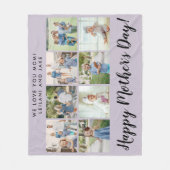 Happy Moederdag 8 Photo Collage Paars Fleece Deken (Voorkant)