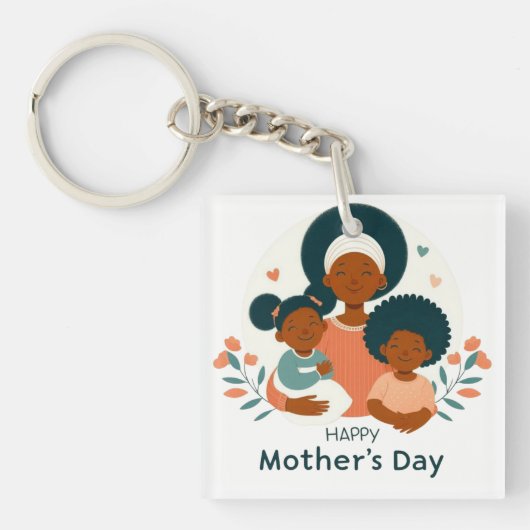 Happy Moederdag-A Mom's Loving Embrace Sleutelhang Sleutelhanger (Voorkant)
