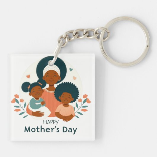 Happy Moederdag-A Mom's Loving Embrace Sleutelhang Sleutelhanger (Achterkant)