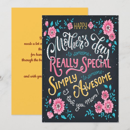 Happy Moederdag | aan de speciale en Geweldige mam Feestdagenkaart (Voorkant / Achterkant)