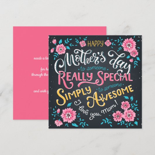 Happy Moederdag | aan de speciale en Geweldige mam Feestdagenkaart (Voorkant / Achterkant)