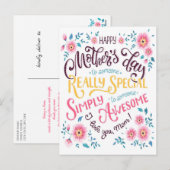 Happy Moederdag | aan de speciale en Geweldige mam Feestdagenkaart (Voorkant / Achterkant)