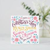Happy Moederdag | aan de speciale en Geweldige mam Feestdagenkaart (Staand voorkant)
