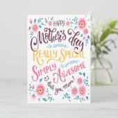 Happy Moederdag | aan de speciale en Geweldige mam Feestdagenkaart (Staand voorkant)