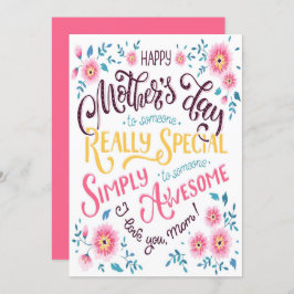 Happy Moederdag | aan de speciale en Geweldige mam Feestdagenkaart