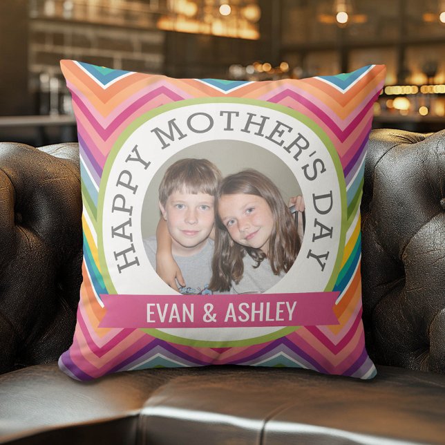 Happy Moederdag - aangepaste fotosjabloon Kussen (Custom Photo Pillow)