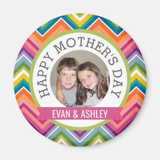 Happy Moederdag - aangepaste fotosjabloon Magneet (Voorkant)