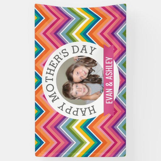 Happy Moederdag - aangepaste fotosjabloon Spandoek (Verticaal)