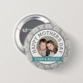 Happy Moederdag - aangepaste fotosjabloondemask Ronde Button 5,7 Cm (Voorkant /achterkant)