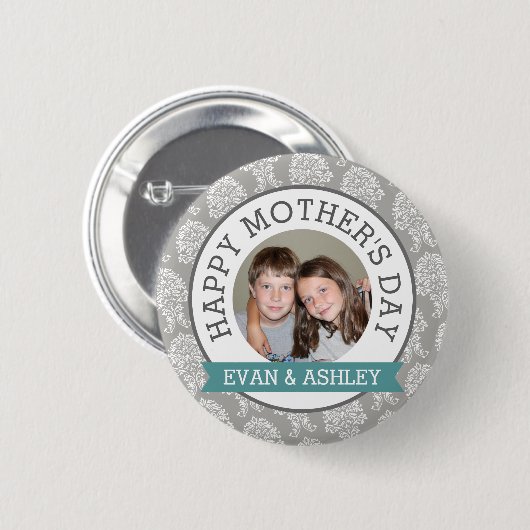 Happy Moederdag - aangepaste fotosjabloondemask Ronde Button 5,7 Cm (Voorkant /achterkant)