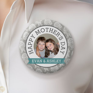 Happy Moederdag - aangepaste fotosjabloondemask Ronde Button 5,7 Cm