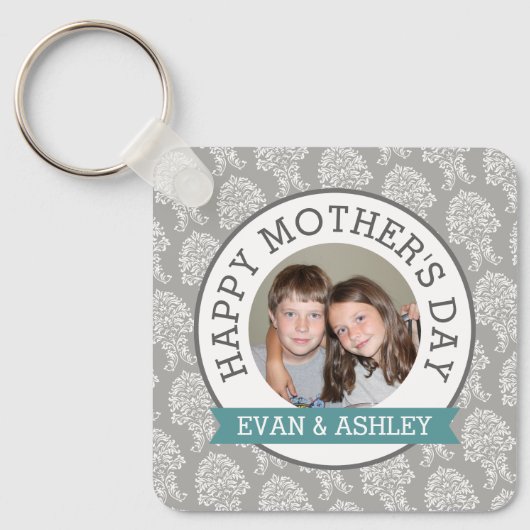 Happy Moederdag - aangepaste fotosjabloondemask Sleutelhanger (Voorkant)