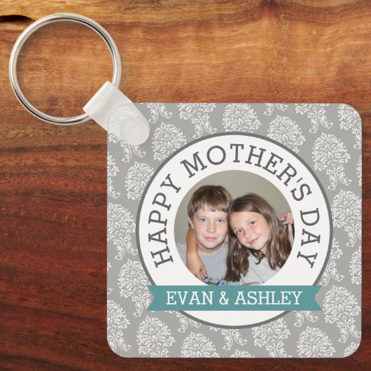 Happy Moederdag - aangepaste fotosjabloondemask Sleutelhanger (Voorkant)