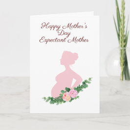 Happy Moederdag, aanstaande moeder, silhouet Kaart