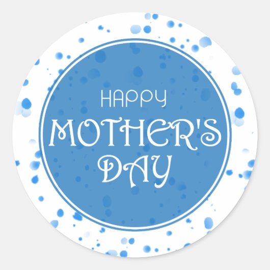 Happy Moederdag Abstract blauw Ronde Sticker (Voorkant)