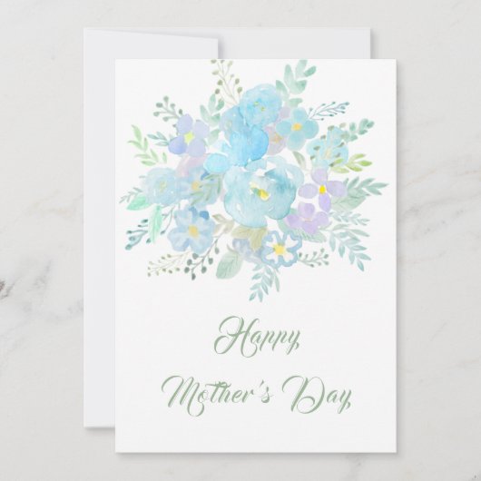 happy moederdag abstract blue flower 2 kaart (Voorkant)