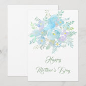 happy moederdag abstract blue flower 2 kaart (Voorkant / Achterkant)