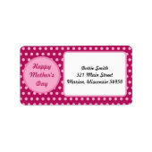 Happy Moederdag Adresetiketten (Magenta & Roze) Etiket (Voorkant)