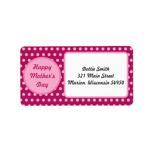 Happy Moederdag Adresetiketten (Magenta & Roze) Etiket (Voorkant)