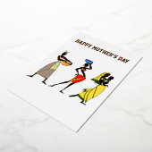 Happy Moederdag African Art Print Folie Feestdagenkaart (Gedraaid)