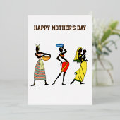 Happy Moederdag African Art Print Folie Feestdagenkaart (Staand Voorkant)