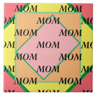 Happy Moederdag Art Deco Tile Tegeltje