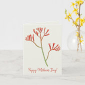 Happy Moederdag | Australisch Kangaroo Paw Kaart (Gele Bloem)