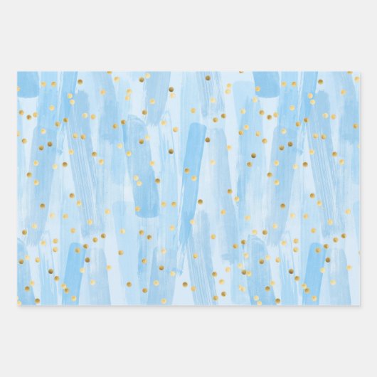 Happy Moederdag baby roze & blauw set van 3 Inpakpapier Vel (Voorkant 2)