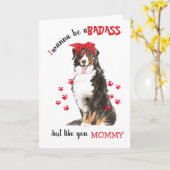 Happy Moederdag Badass Berner Sennenhond Kaart (Gele Bloem)